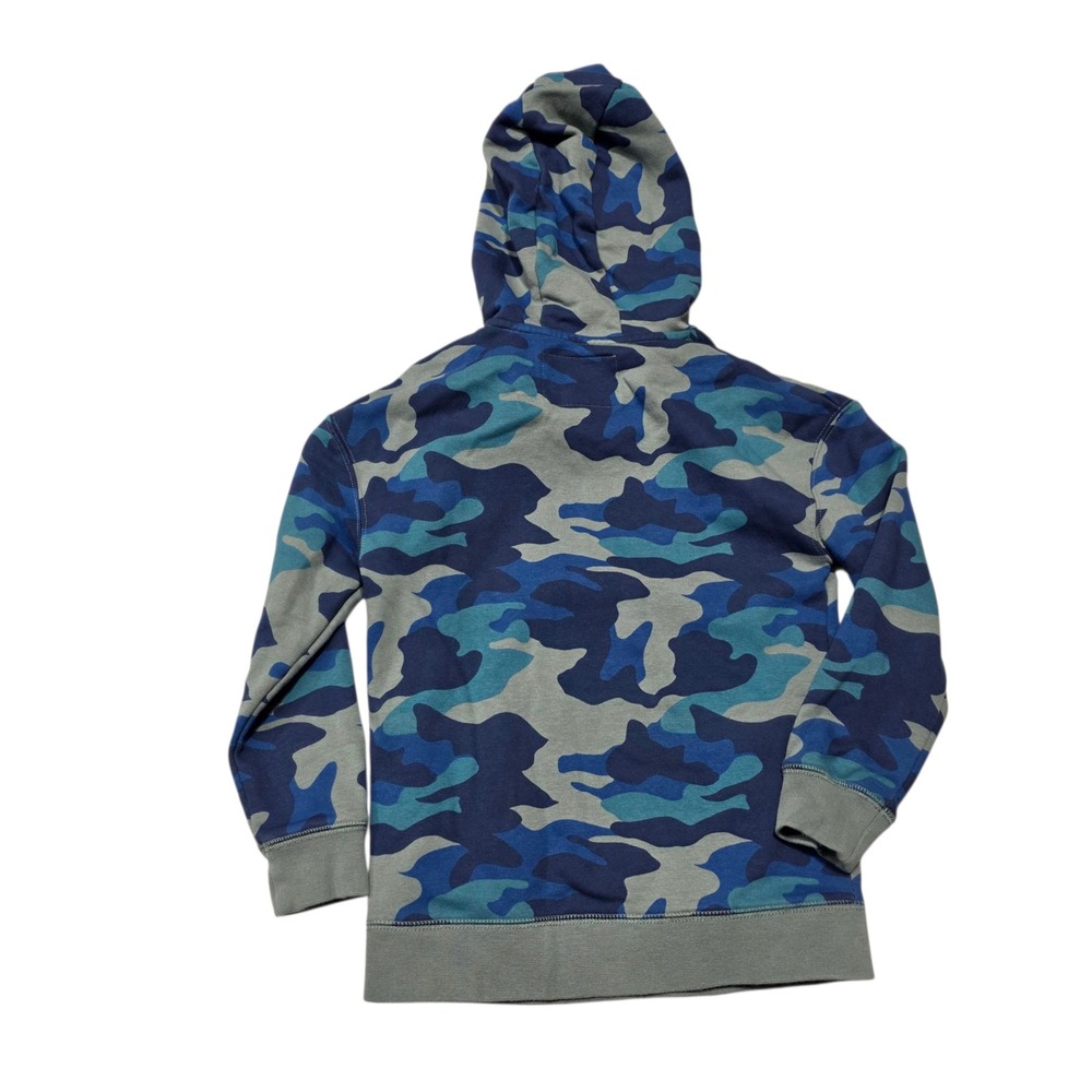 Boden Kids Camouflage Hoodie Blue Green Gray Cotton Hooded Sweatshirt‎ Size 7-8Y - Picture 4 of 6